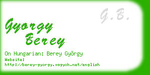 gyorgy berey business card